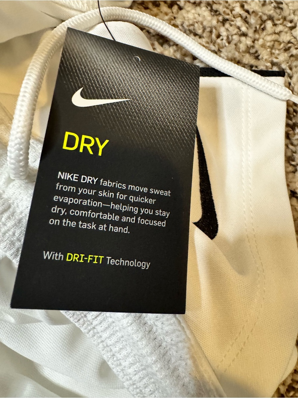 Women’s Large Nike White Shorts with Black Swoosh and Side Stripe - Picture 7 of 8